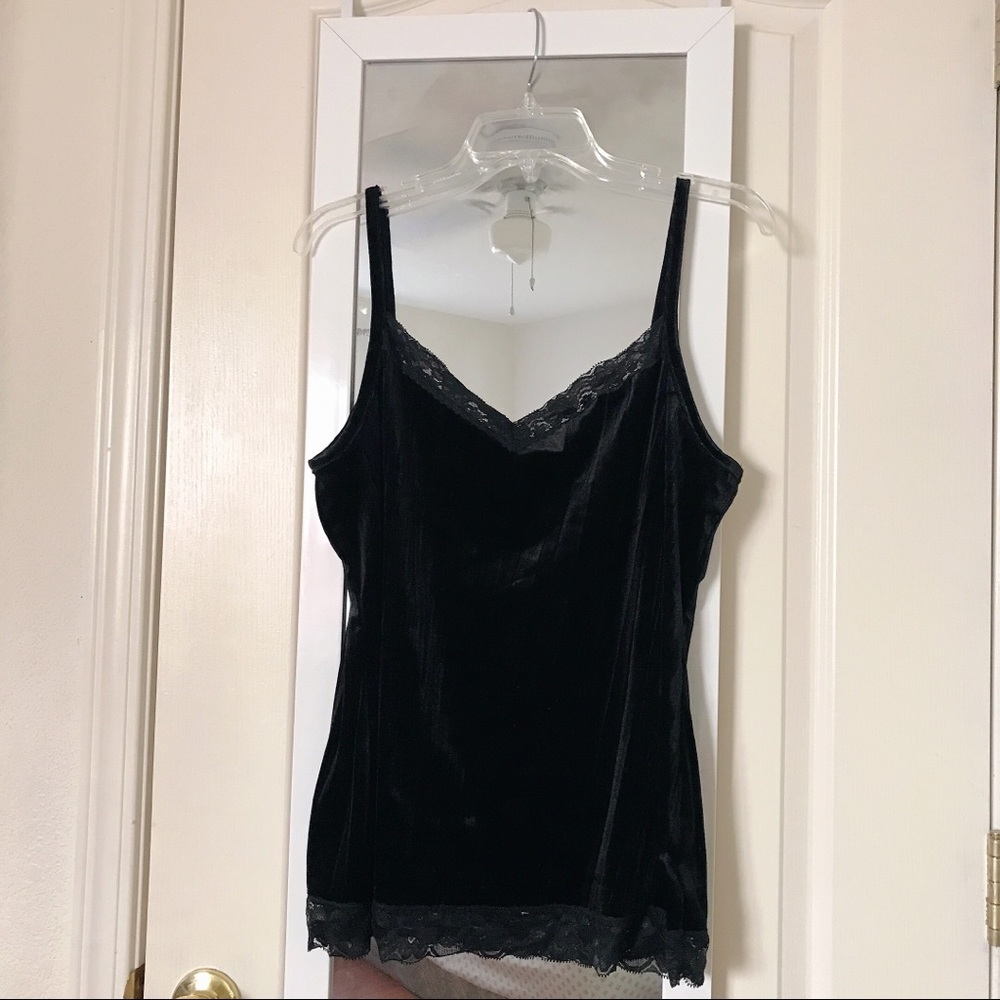 Black Velvet Lace Tank Top